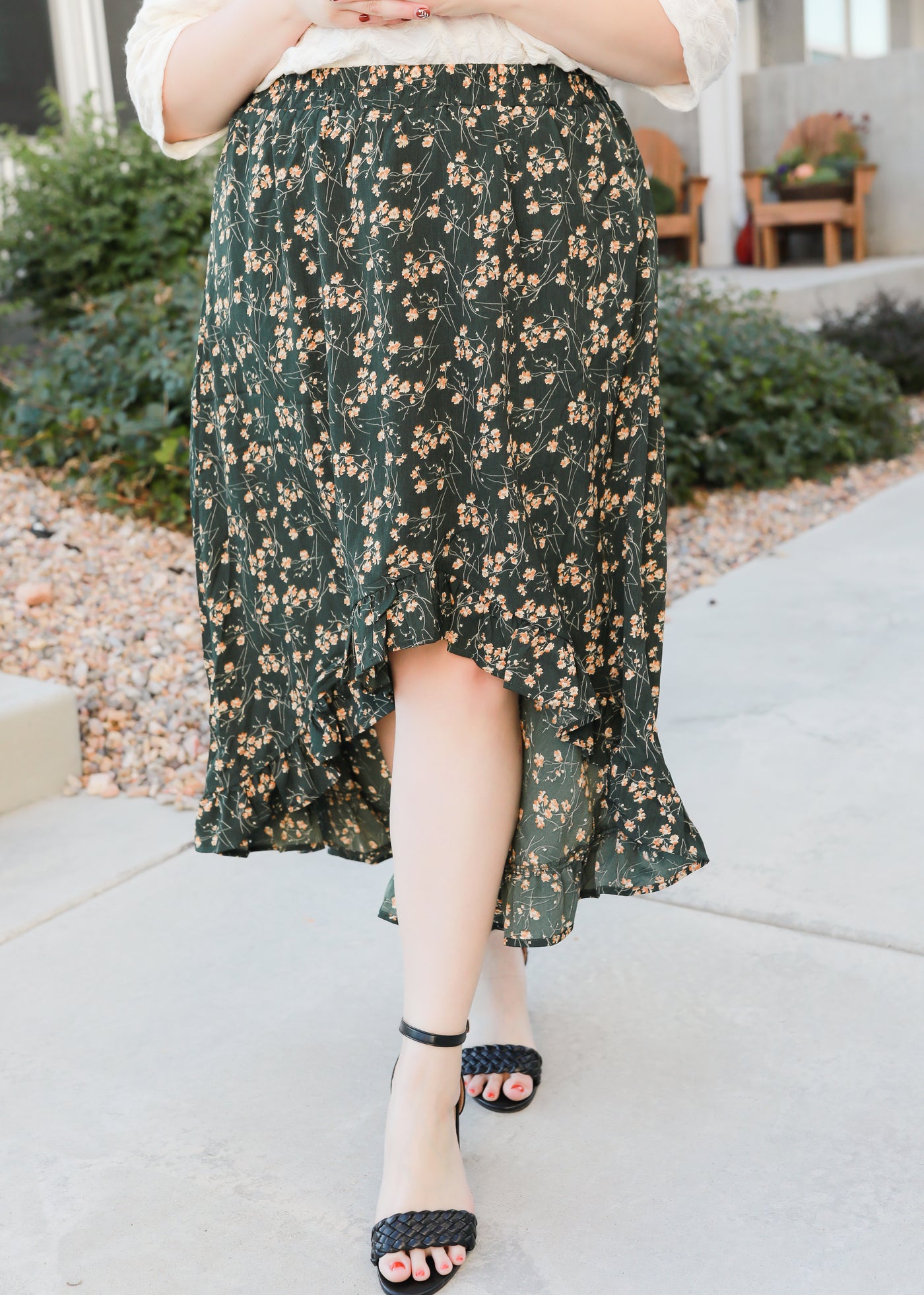 Astra Teal Floral Skirt