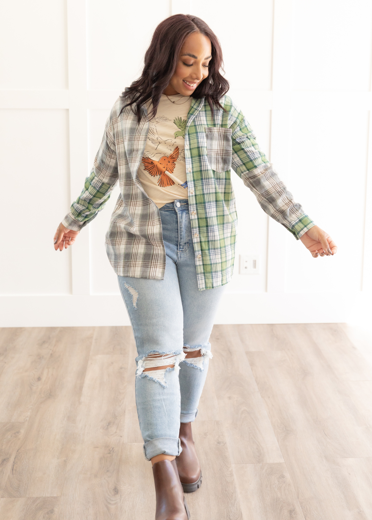 Briana Green Plaid Shacket