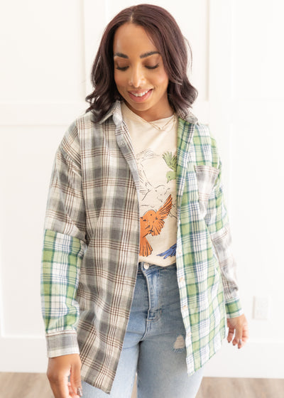 Briana Green Plaid Shacket