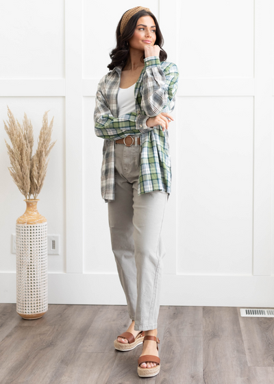 Briana Green Plaid Shacket