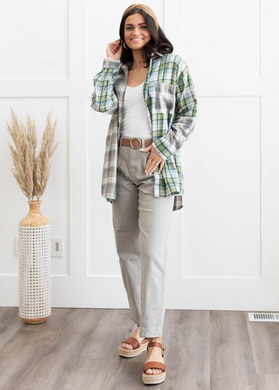 Briana Green Plaid Shacket