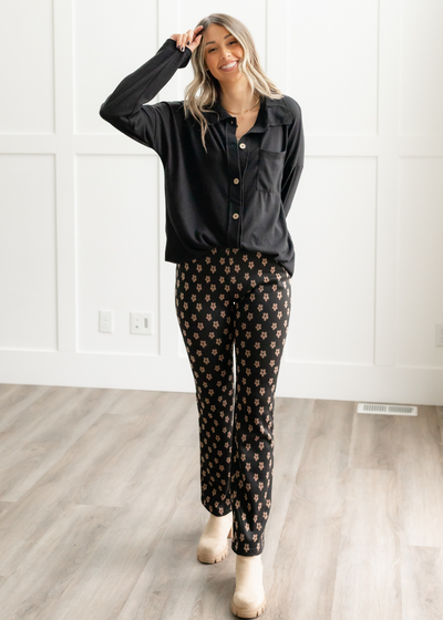 Caddie Black Floral Pants