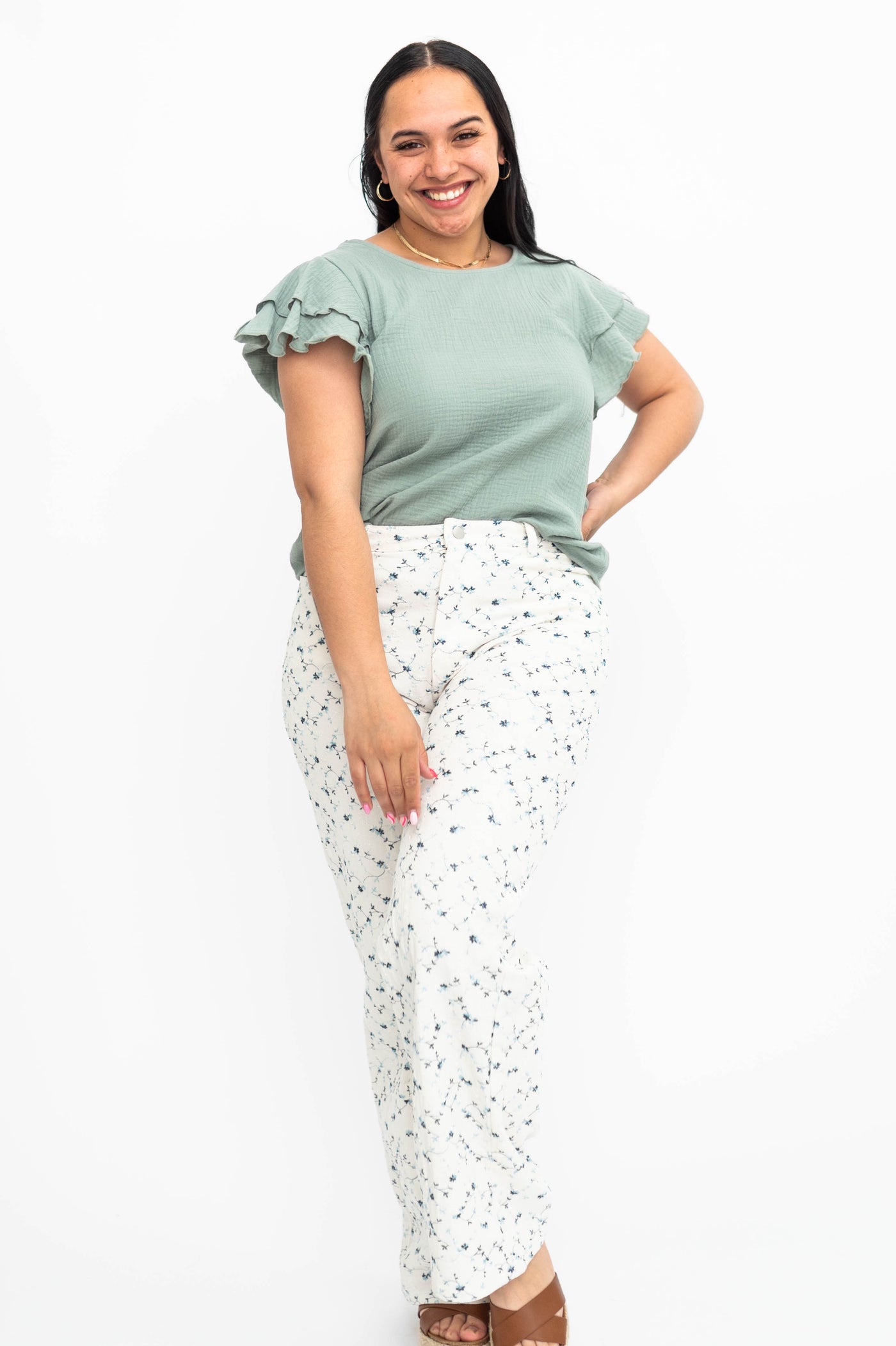 Large wide leg floral pants