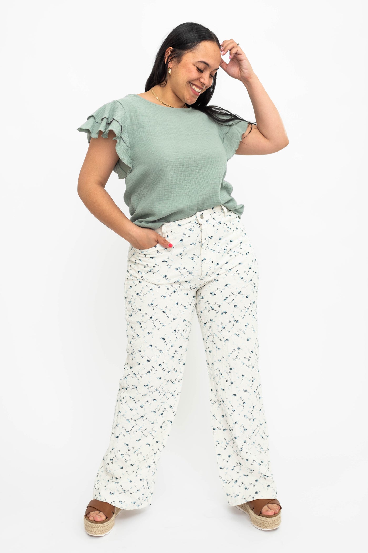 Large floral pants