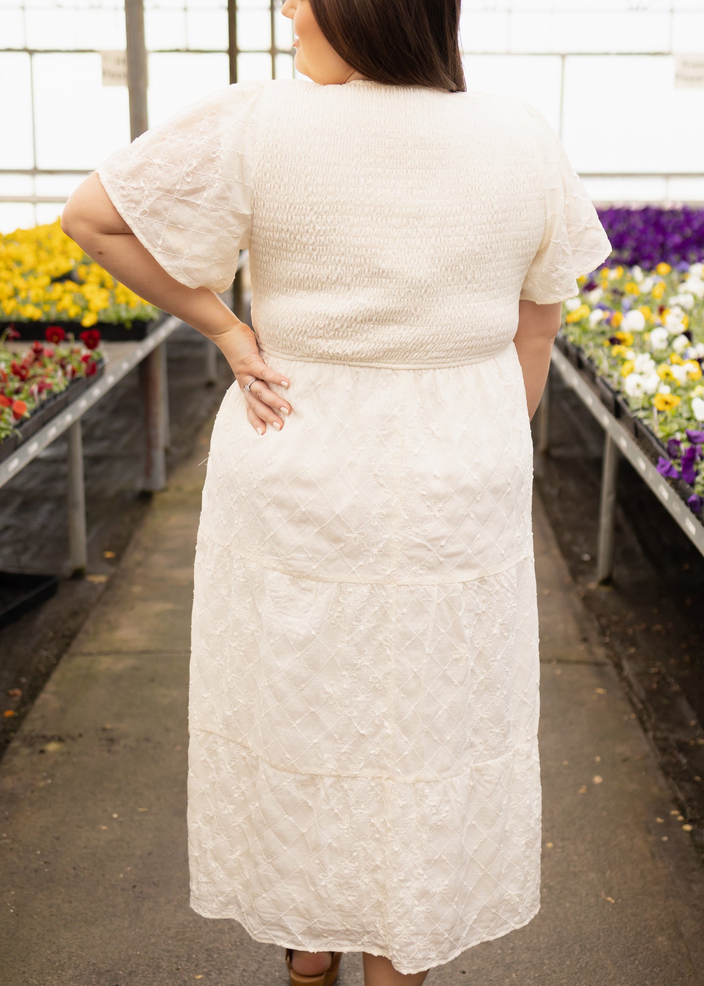 Plus size cream dress