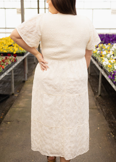 Plus size cream dress