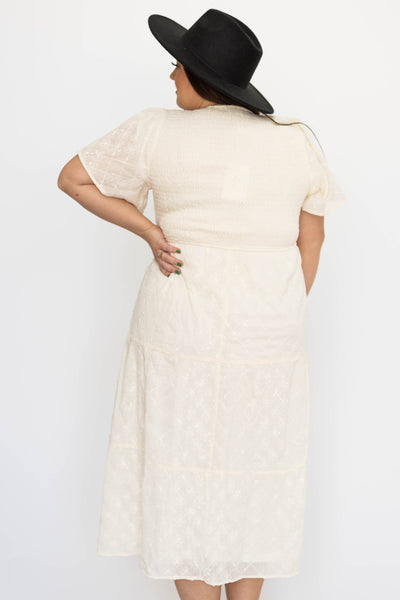 Plus size cream dress