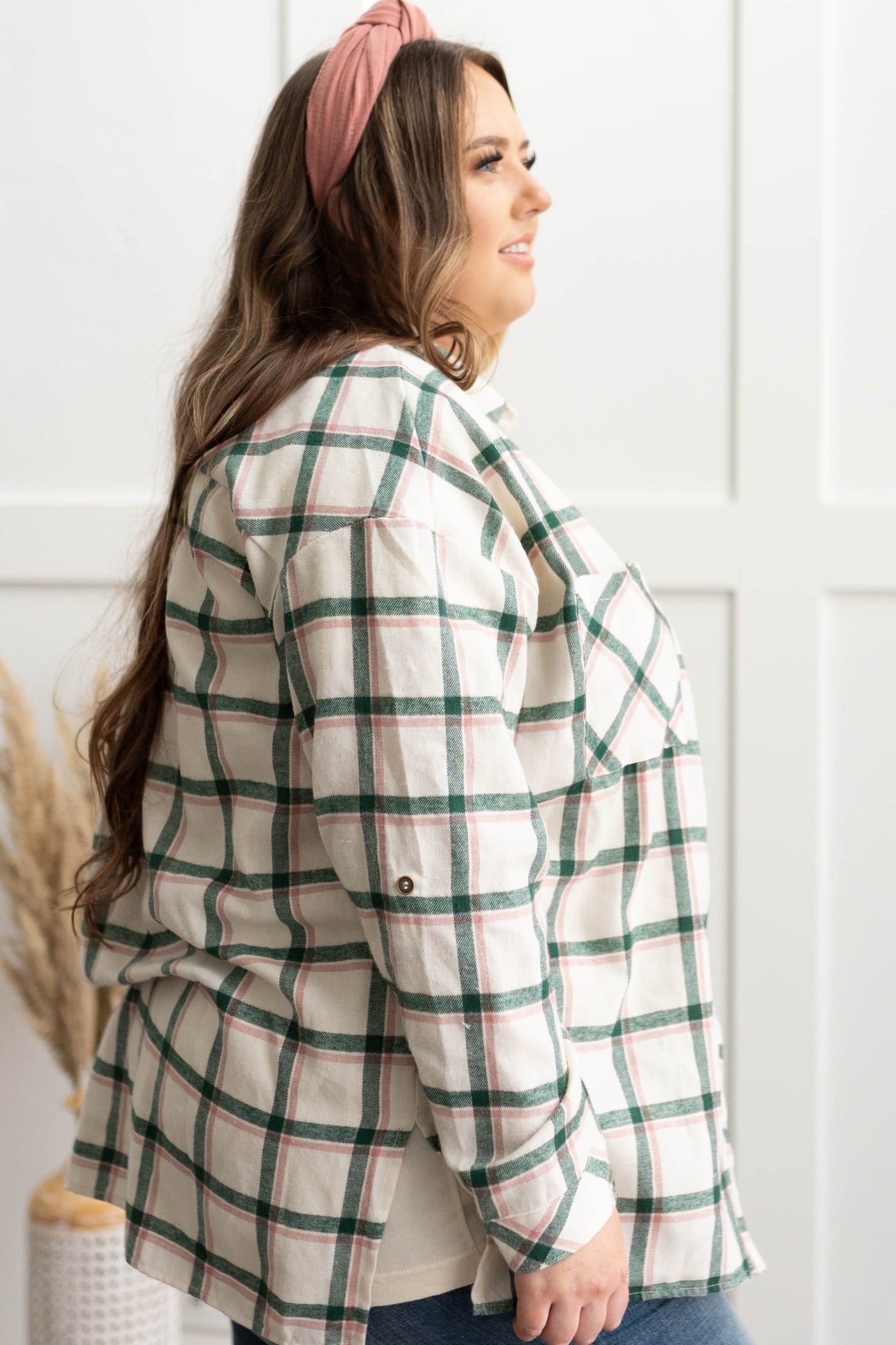 Verity Green Plaid Top