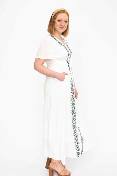 Side view of a white dress