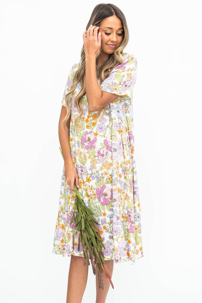 Small ivory floral dress
