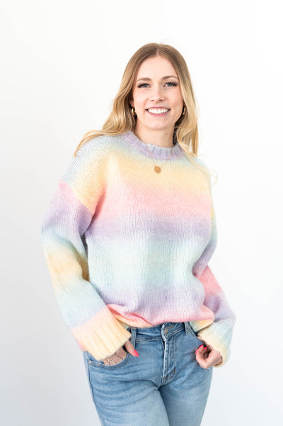 Long sleeve pastel sweater