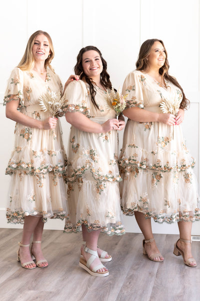 Wild Flower Taupe Dress