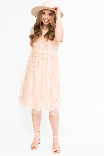 Sayori Peach Floral Dress