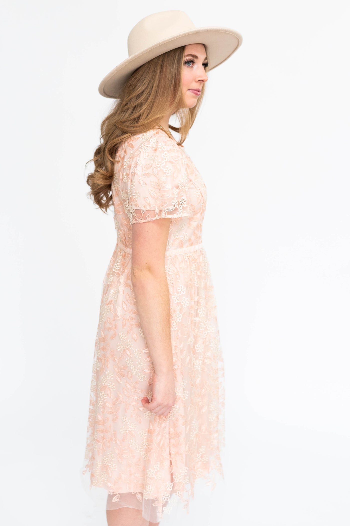 Sayori Peach Floral Dress