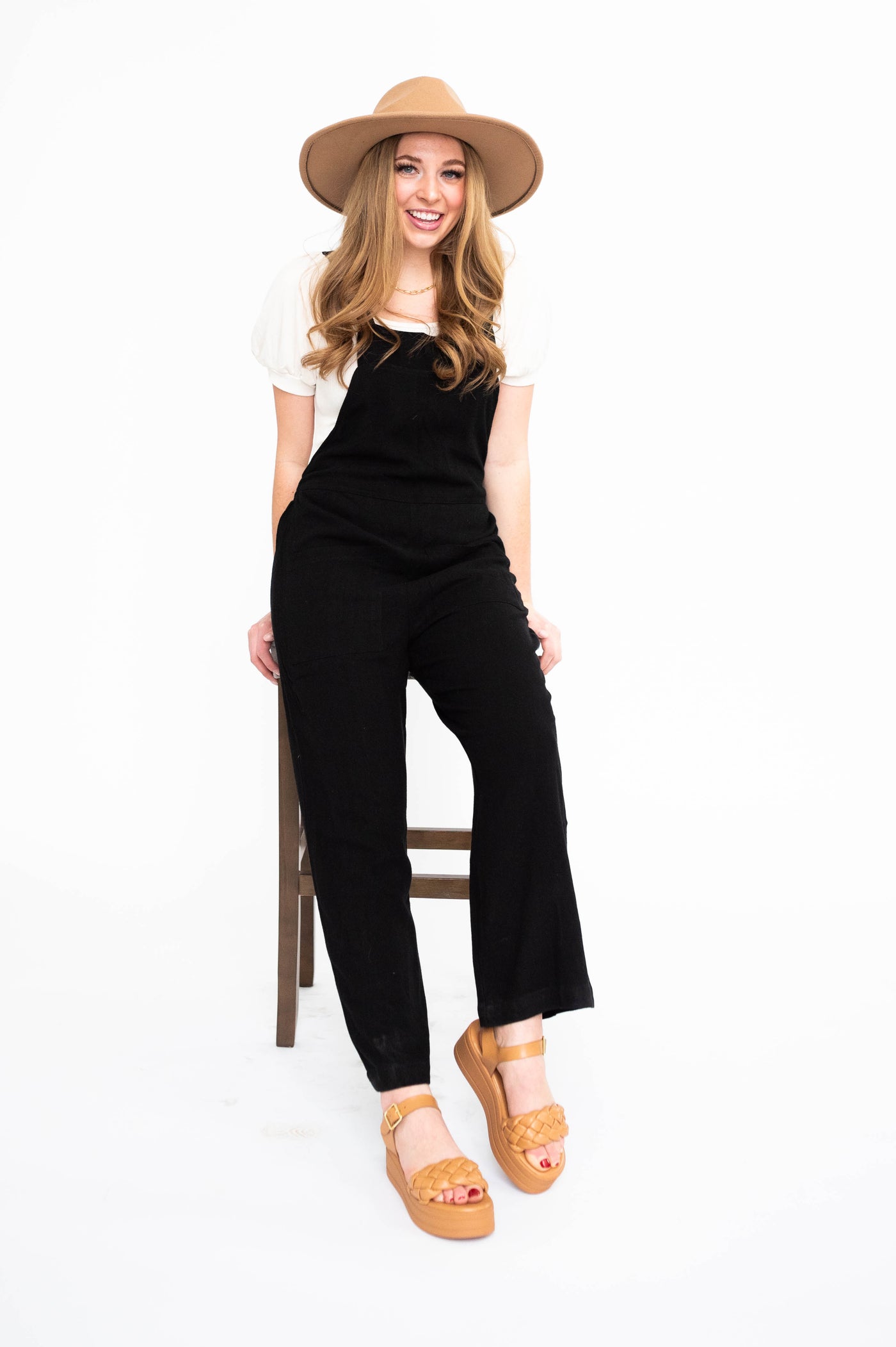 Wide leg black jumpsuit