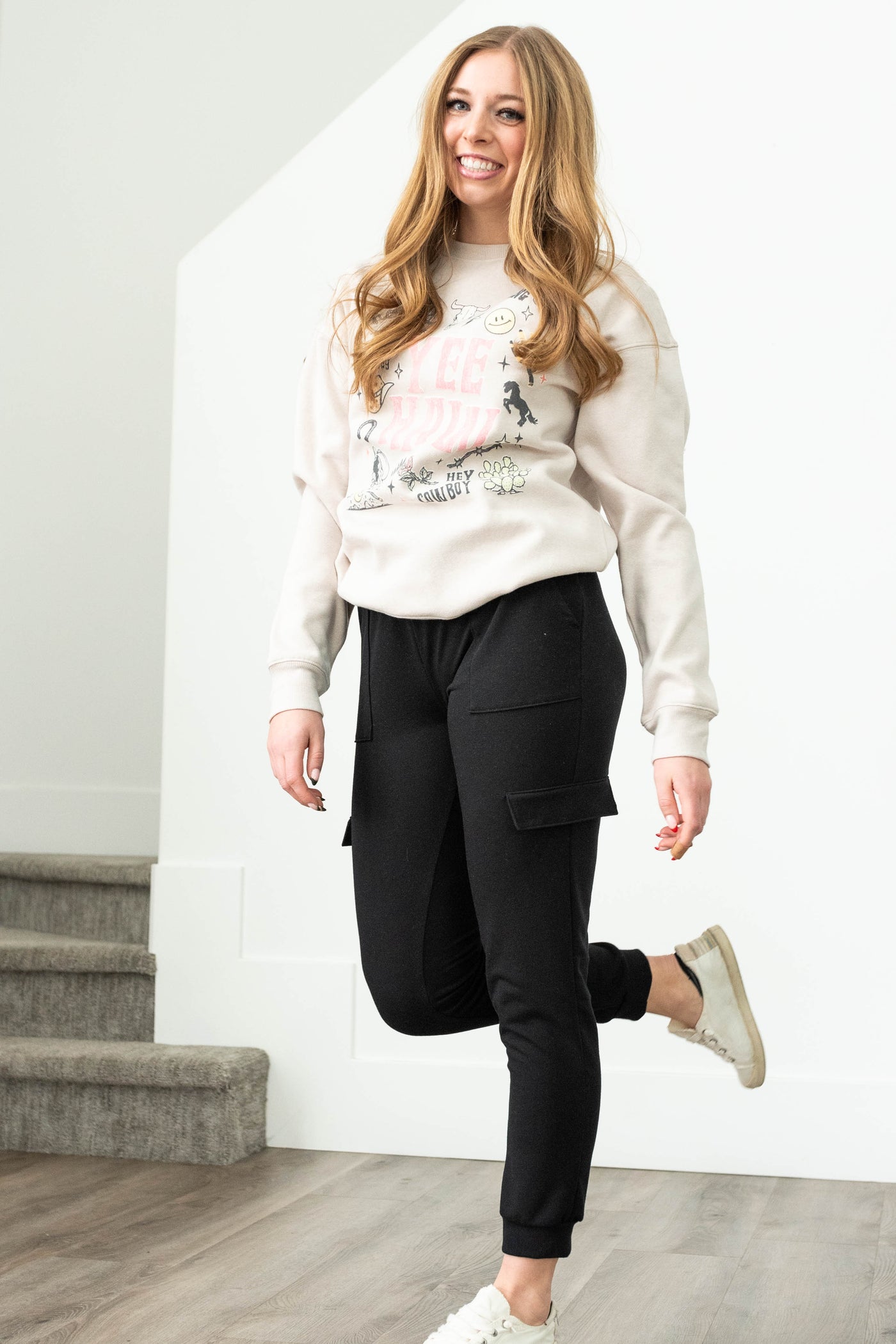 Yee Haw Beige Sweatshirt