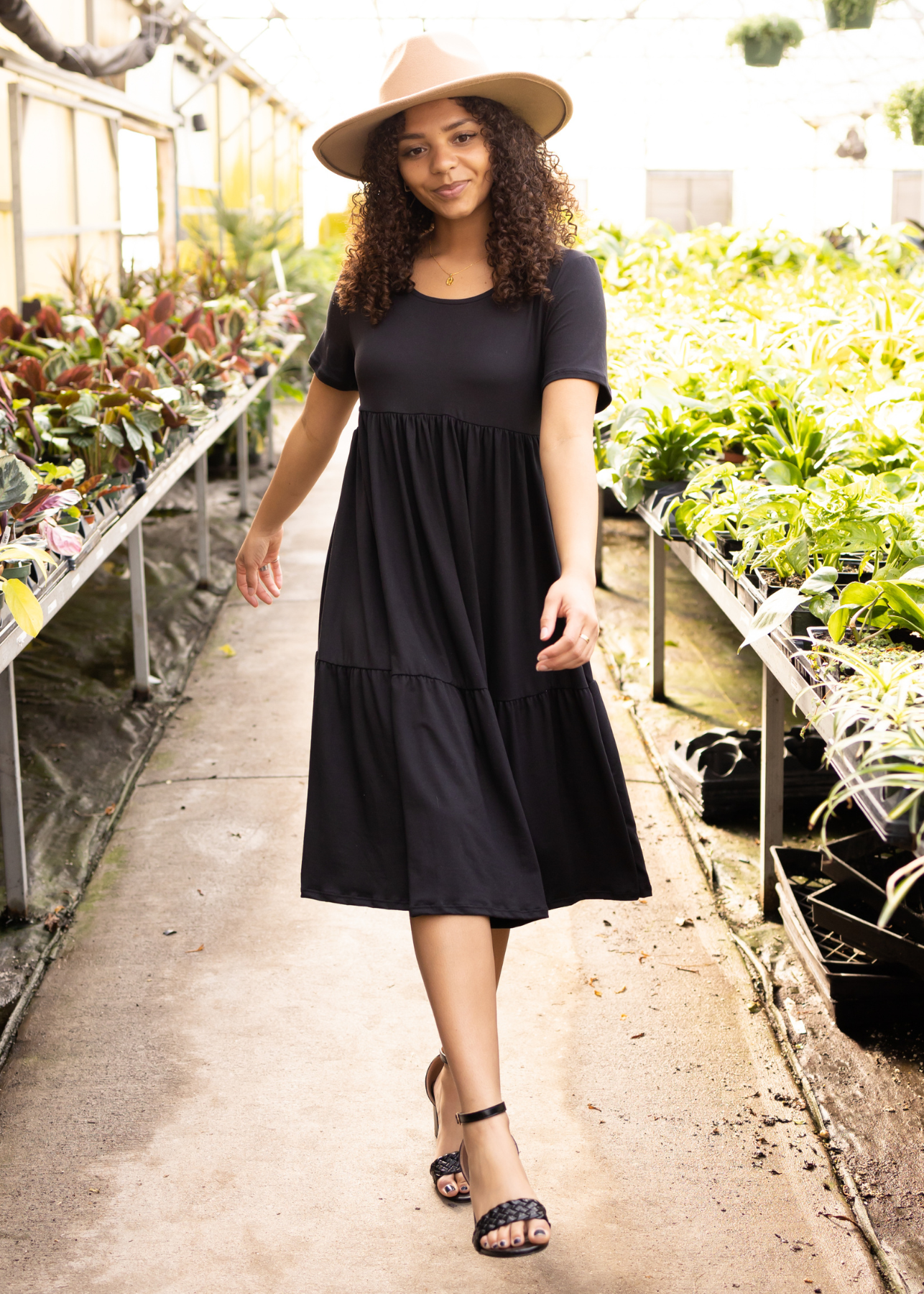 Short sleeve black dress