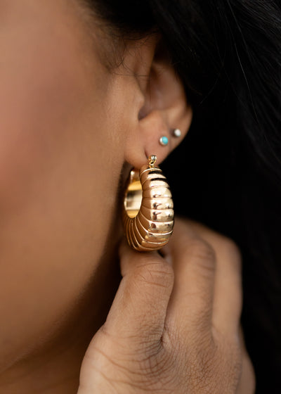 Dia Gold Hoop Earrings