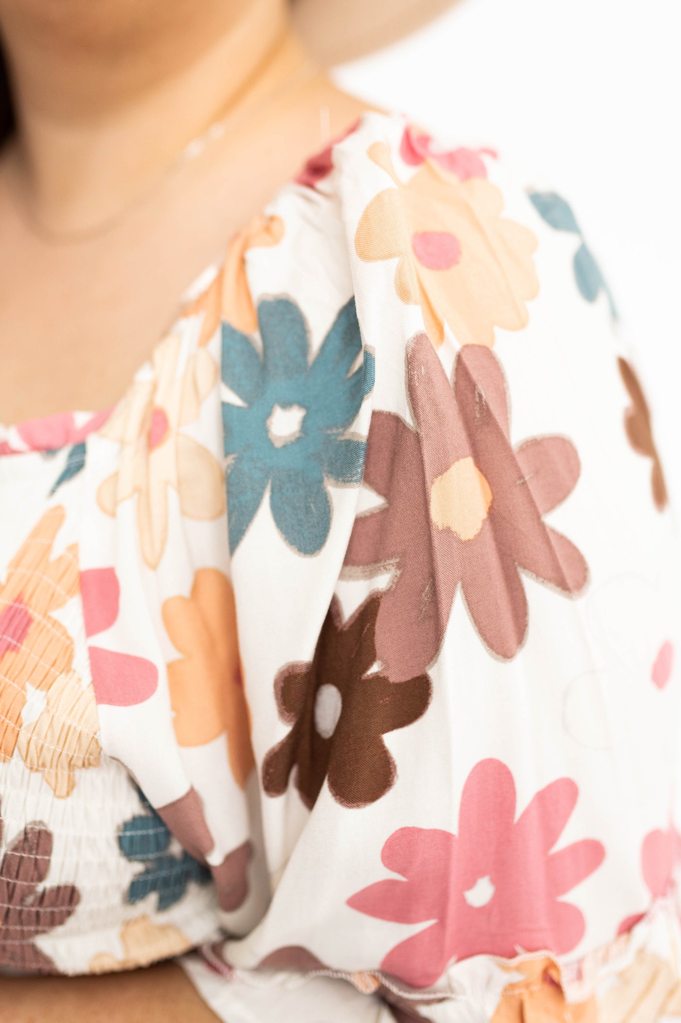 fabric pattern of a floral dress