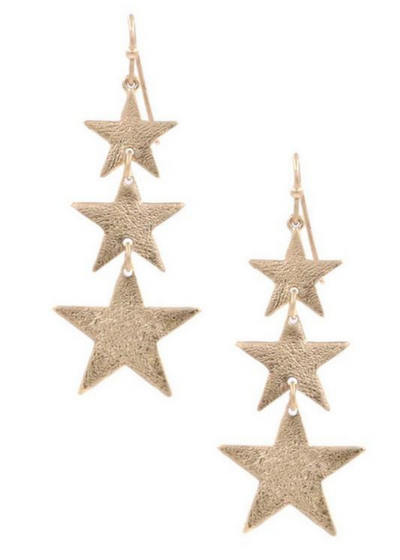 Falling Stars Gold Drop Earrings
