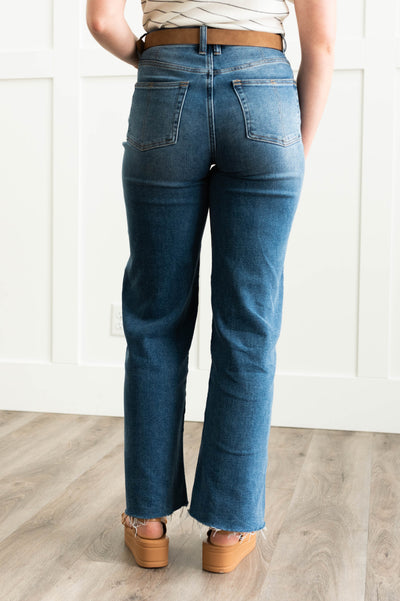Back view of indigo jeans