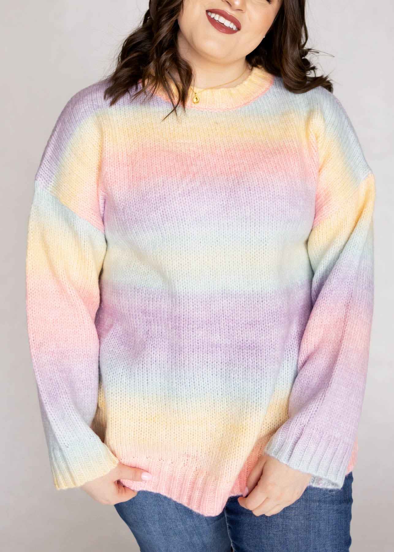 Long sleeve pastel sweater