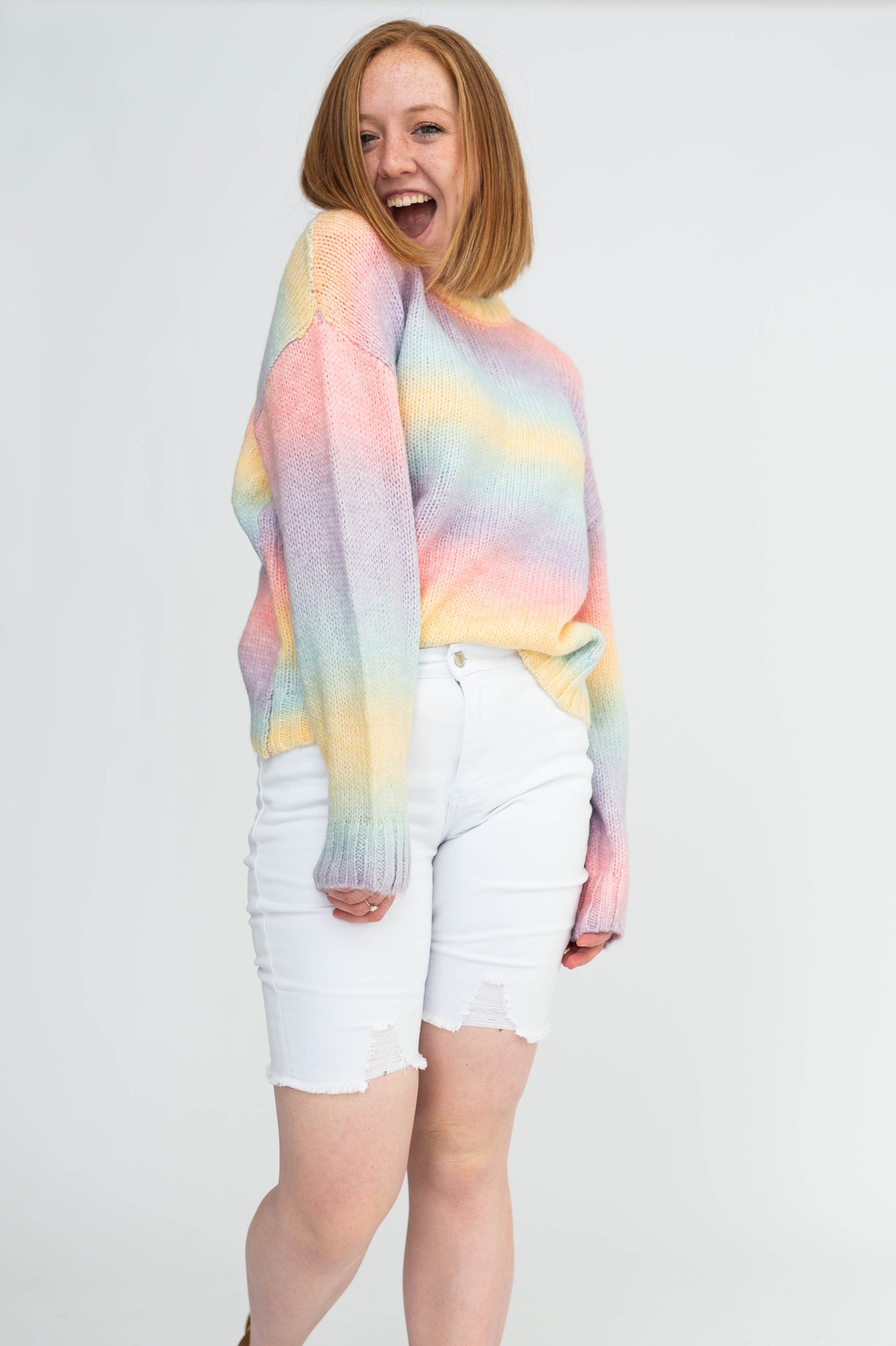 Long sleeve pastel sweater