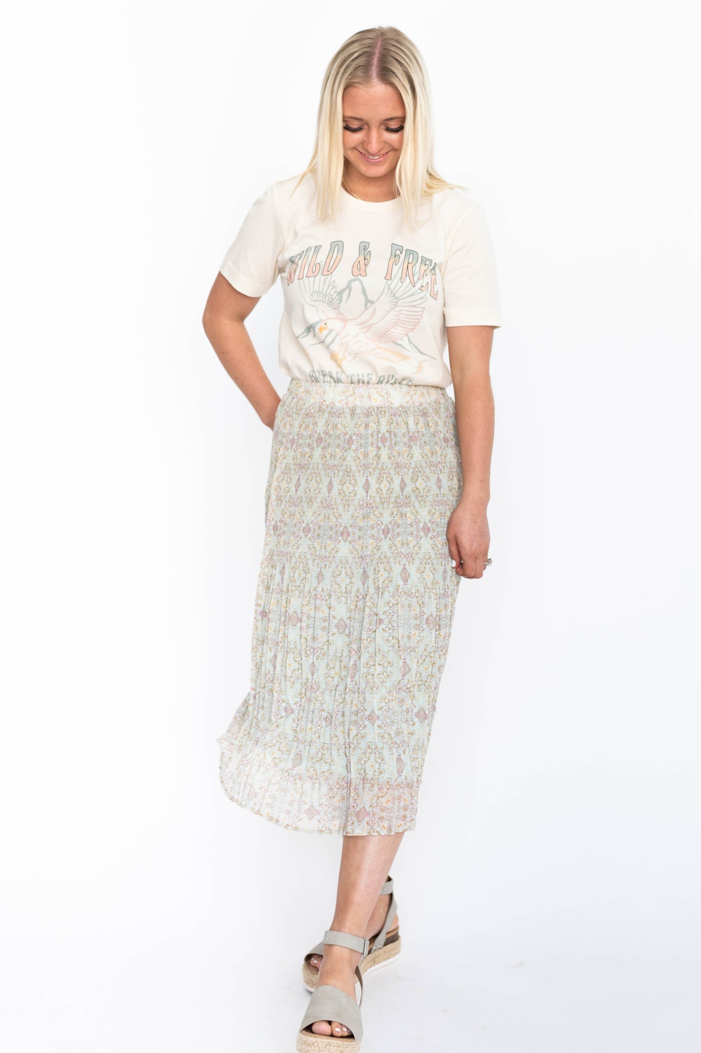 Midi dusty sage skirt