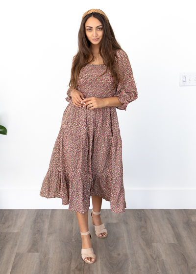 Izara Black Floral Dress