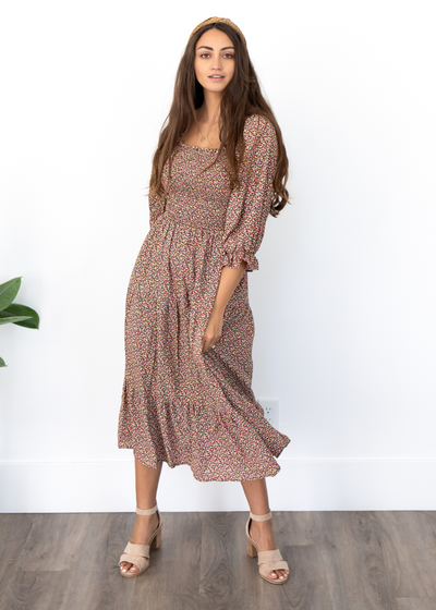 Izara Black Floral Dress