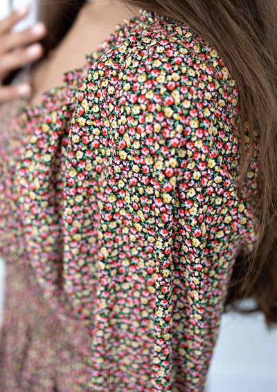 Izara Black Floral Dress