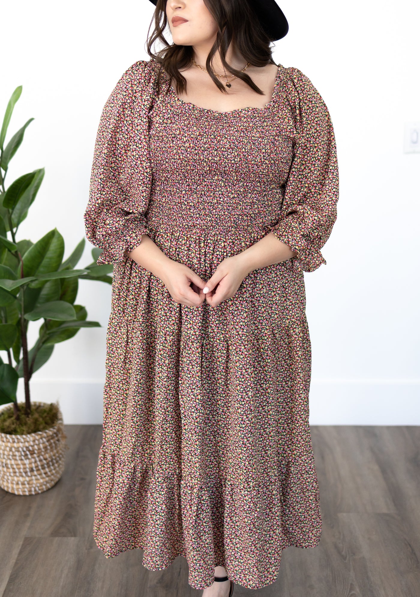 Izara Black Floral Dress