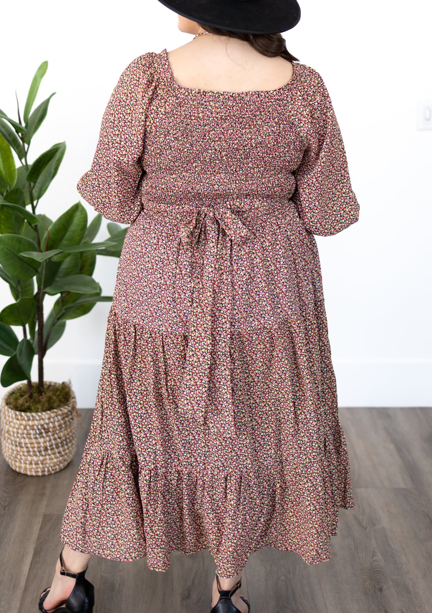 Izara Black Floral Dress