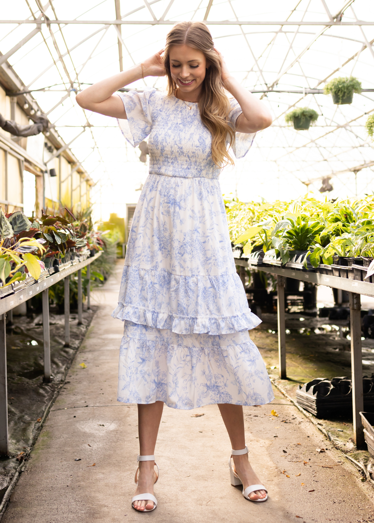 Blue floral dress