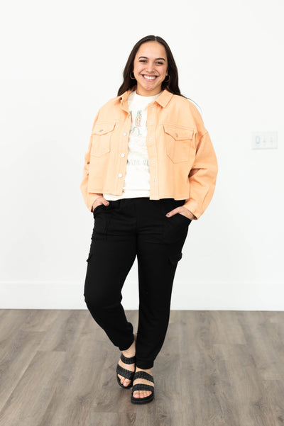 Orange jean jacket