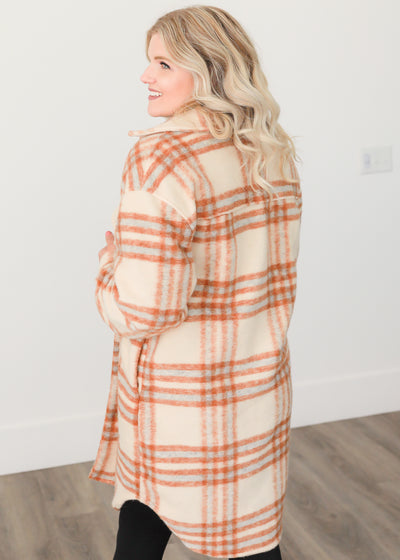 Kay Brown Plaid Coat