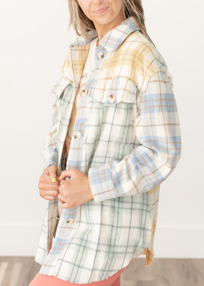 Kaycee Sage Plaid Shacket