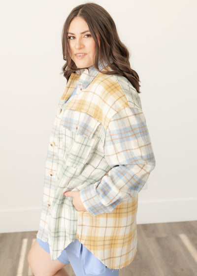 Kaycee Sage Plaid Shacket