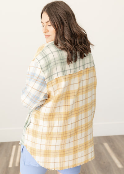 Kaycee Sage Plaid Shacket