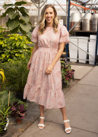 Short sleeve mauve dress