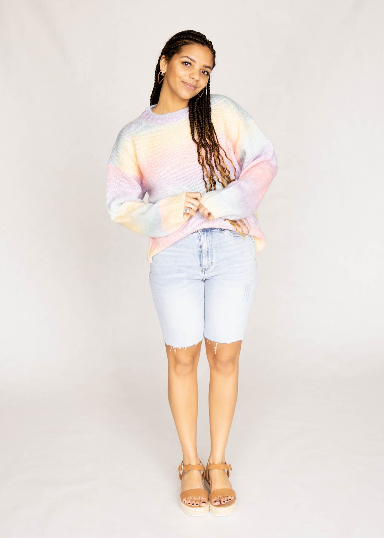 Long sleeve pastel sweater