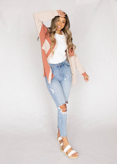 Button up cream shacket with pockets