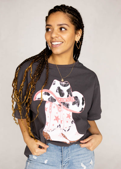 Graphic Charcoal tee