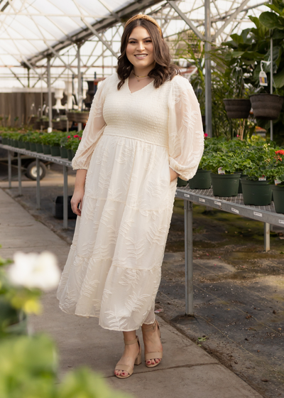 Plus size cream dress