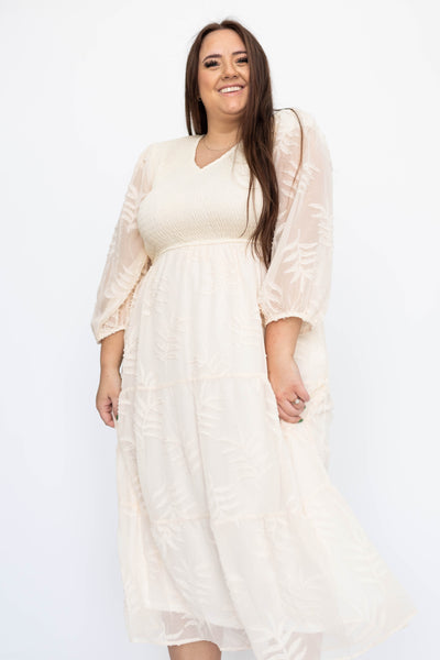 Plus size cream dress
