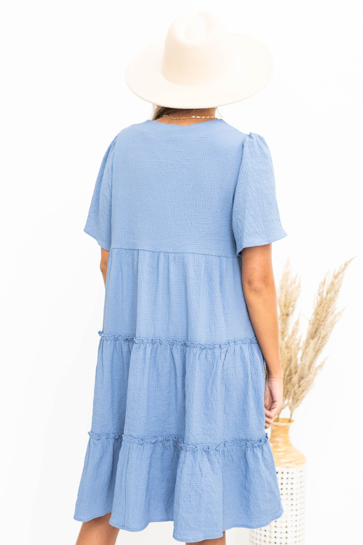 McKenzie Blue Dress Polagram Midi – My Sister's Closet