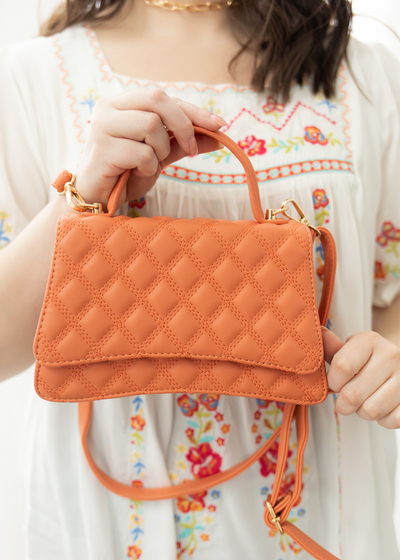 Millie Coral Quilted Crossbody Bag