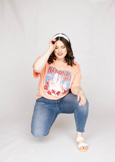Short sleeve graphic tee national park salmon tee 