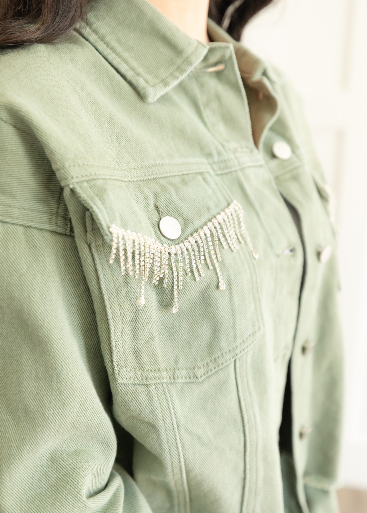 Sabina Olive Jean Jacket