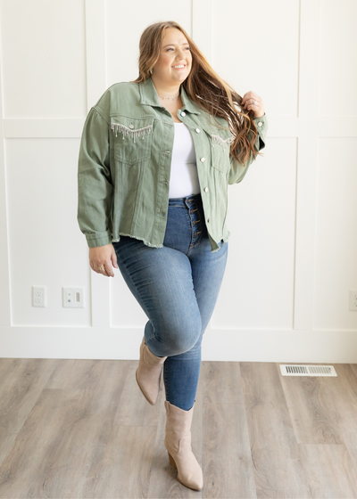 Sabina Olive Jean Jacket